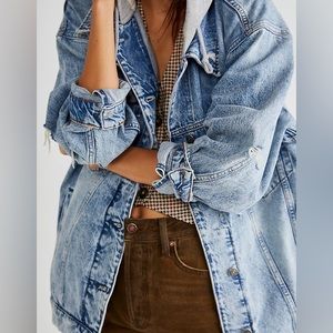 FREE PEOPLE Flawless Hooded Denim Jacket